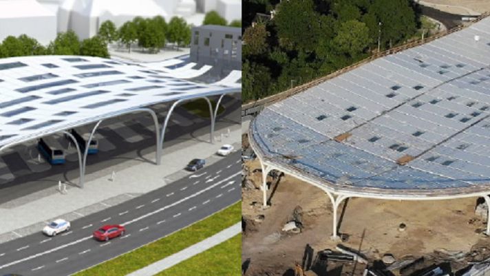 Dworzec autobusowy w Katowicach. Budowla odbiega od założeń z projektu