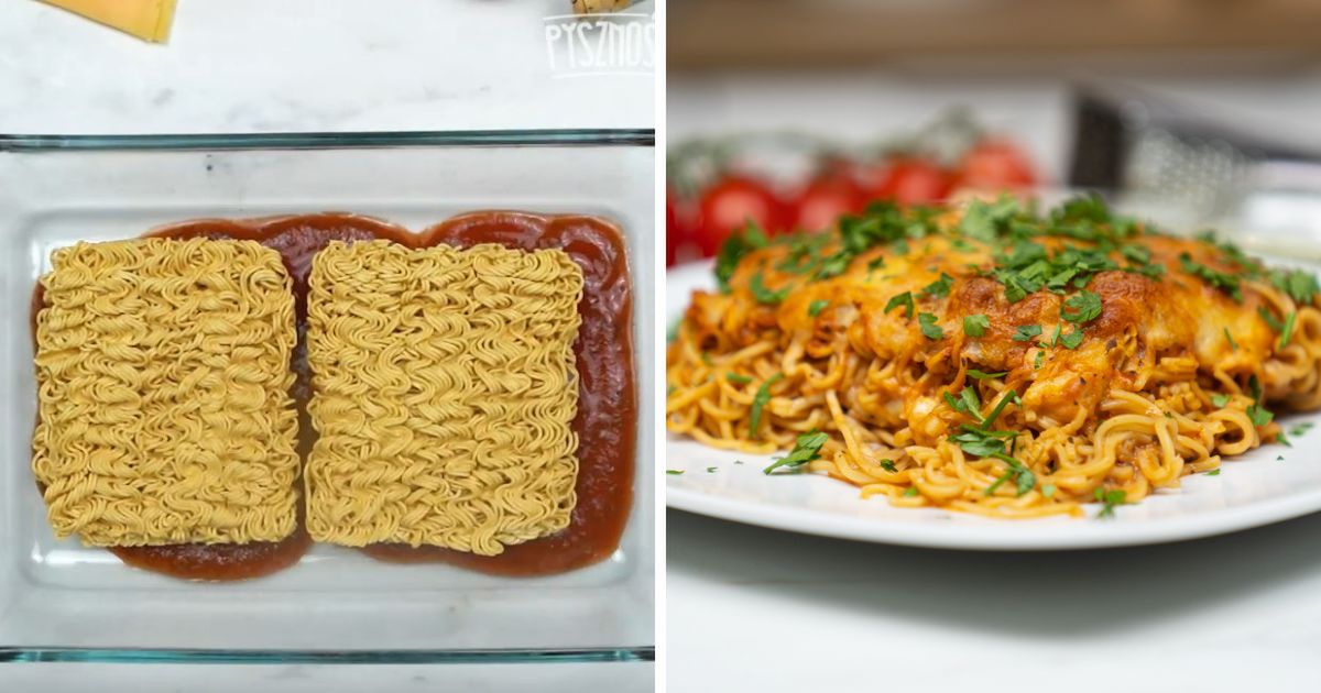 Przepis na lasagne z zupek chińskich. TikTok oszalał na jego punkcie