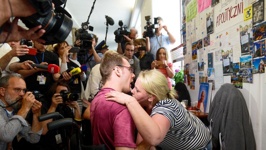 Iwona Hartwich z synem Kubą