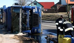 Nieudana jazda na boku... tirem