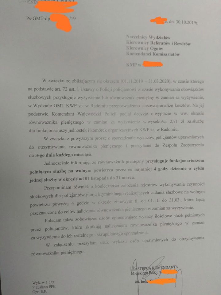 Przydział przysługuje policjantom, którzy „na ulicy” służą dłużej niż 4 godziny dziennie. 