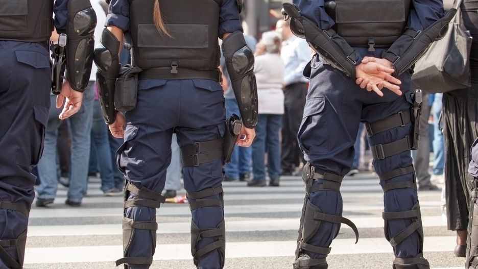 Police officers on duty. Counter-terrorism.