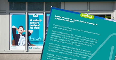 Fałszywe SMS-y do klientów Credit Agricole. Bank ostrzega