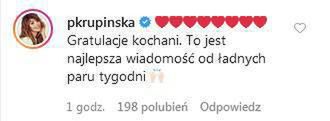 Paulina Krupińska gratuluje rodzicom
