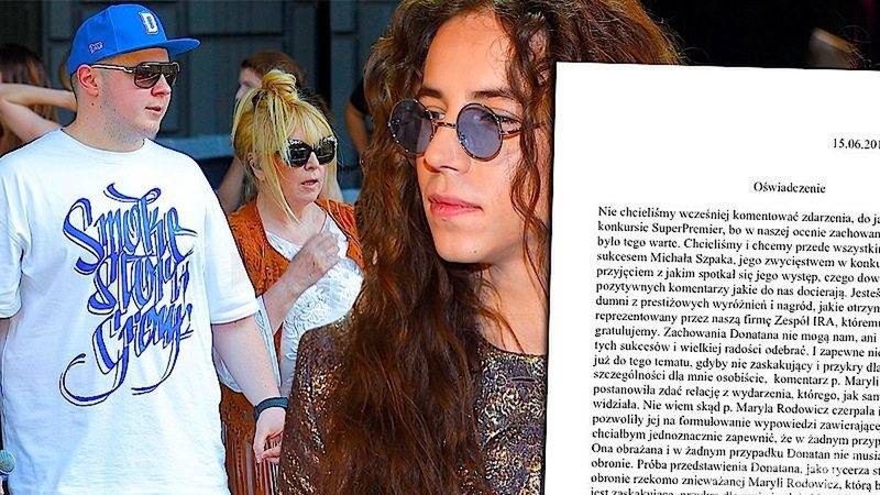 Michał Szpak o bójce z Donatanem. Oświadczenie w sprawie bójki w Opolu
