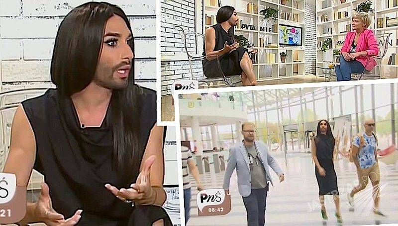 Conchita Wurst w Pytaniu na śniadanie opowiedziała o Polsce, Eurowizji i tatuażach. Ale głównym tematem były jej... szpilki. Monika Zamachowska nie mogła wyjść z zachwytu [WIDEO]