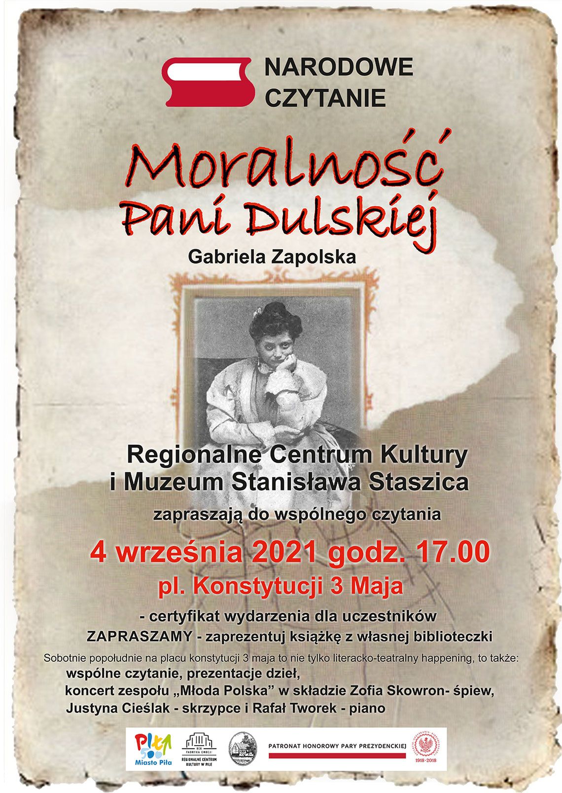 Narodowe Czytanie 2021 –„Moralność pani Dulskiej” w Pile