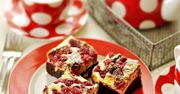 Brownie z serem i malinami