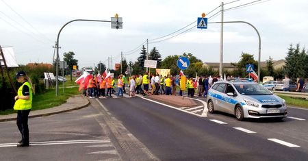 Utrudnienia na krajowej 10 w Pobórce Wielkiej