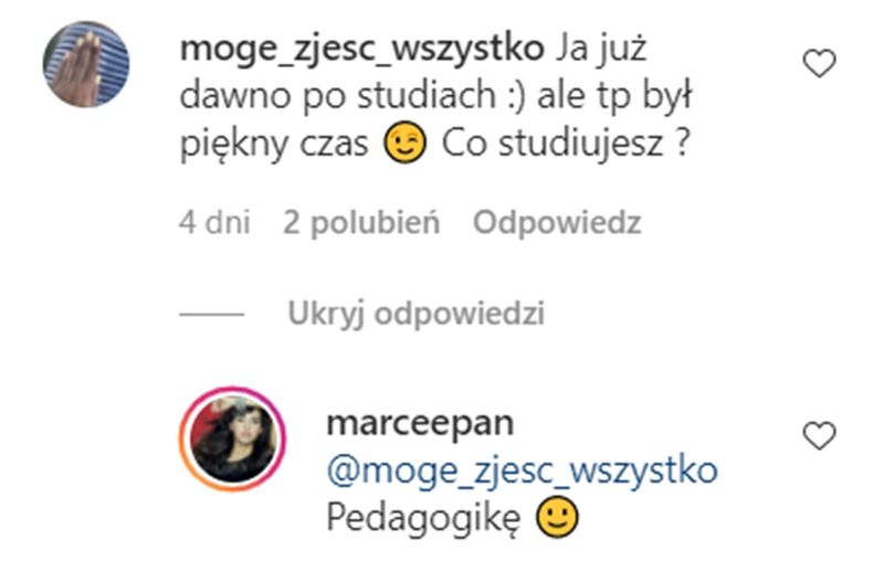 Marcelina Ziętek - co studiuje?