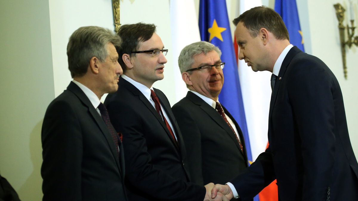 Prezydent Andrzej Duda i minister sprawiedliwości Zbigniew Ziobro.