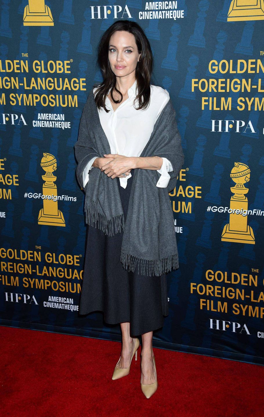 Angelina Jolie na sympozjum przed Złotymi Globami