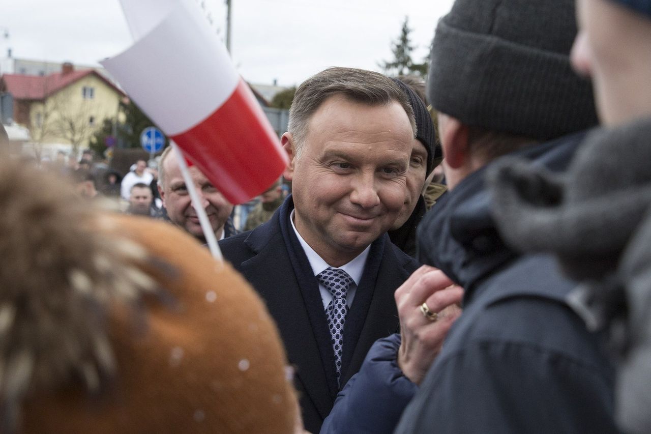 "Niech mówią, co chcą na mój temat". Duda w Bolesławcu