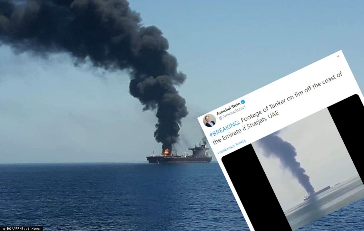 Płonie tankowiec w Zatoce Perskiej. Nieznana liczba osób na pokładzie