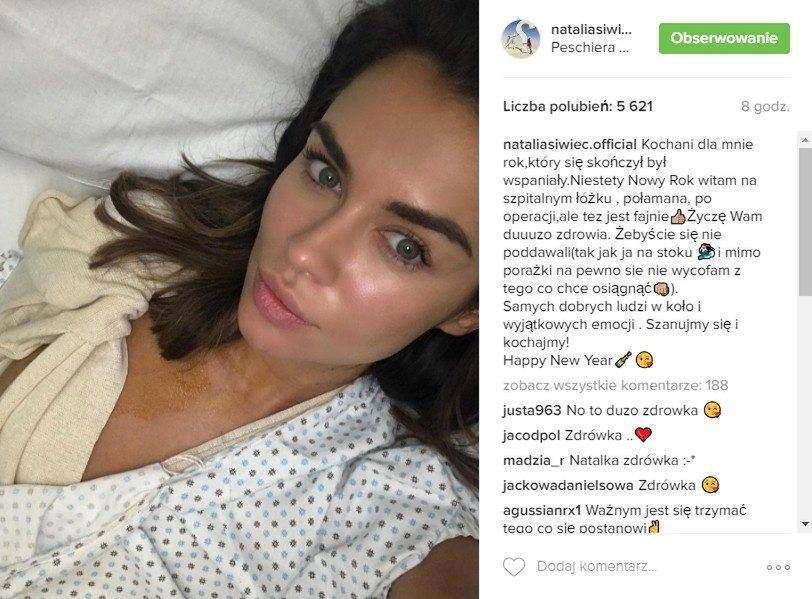 Natalia Siwiec nowy rok przywitała w szpitalu - fot. Instagram