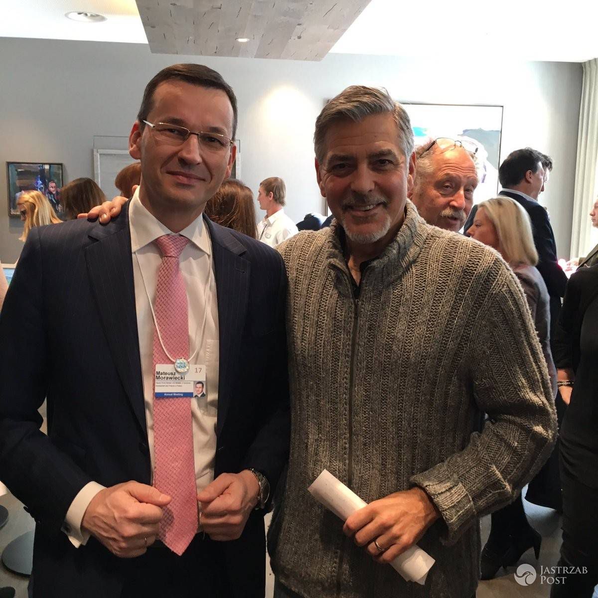 Mateusz Morawiecki i George Clooney