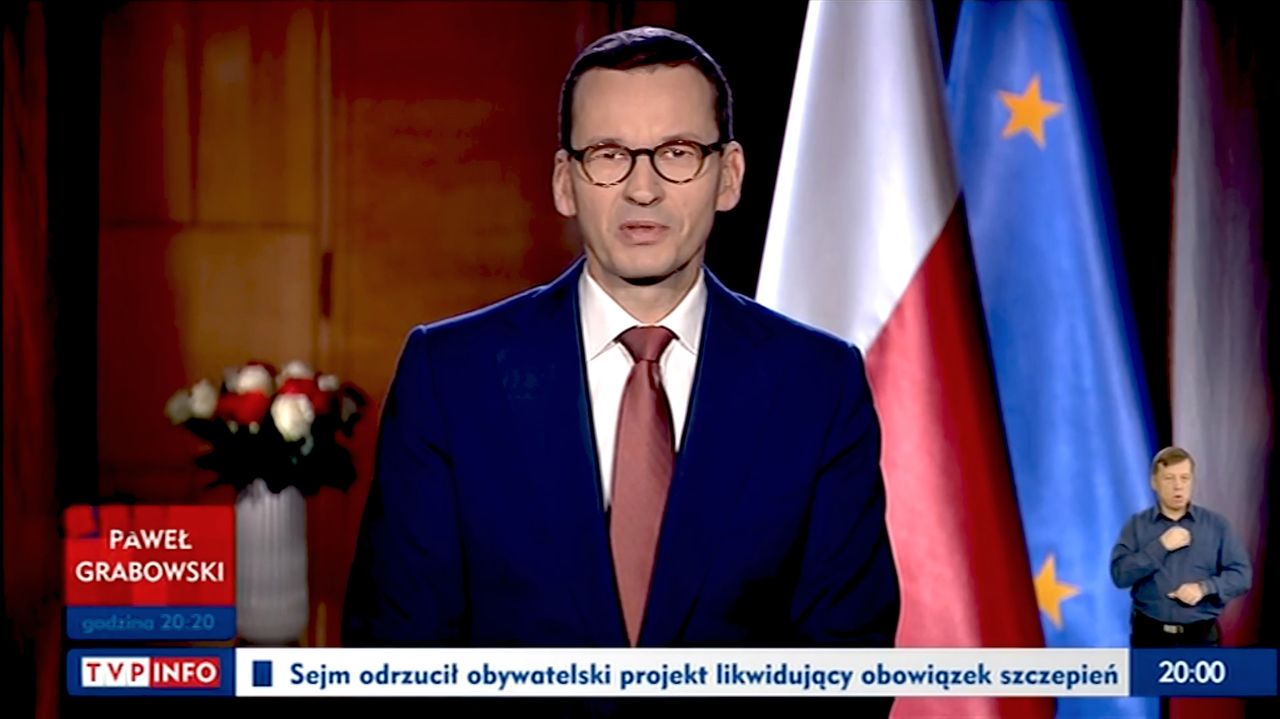 Wystąpienie premiera Mateusza Morawieckiego. "Dla wszystkich starczy miejsca pod biało-czerwoną flagą"