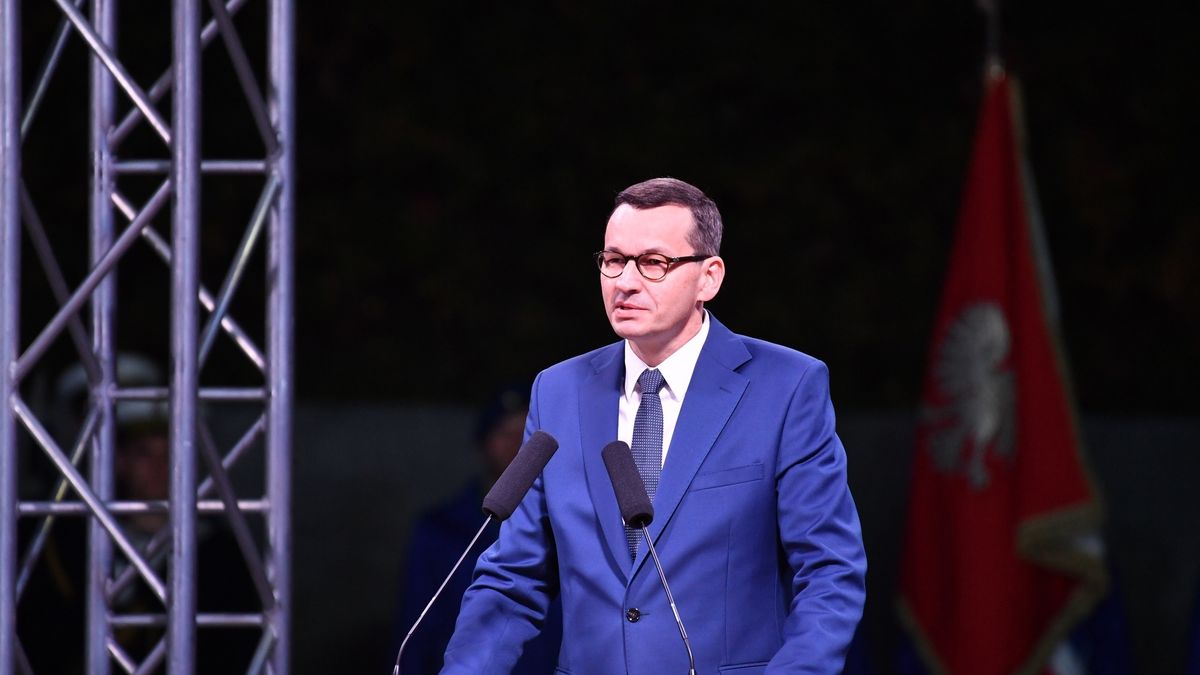 Mateusz Morawiecki podczas przemówienia na Westerplatte w 80. rocznicę wybuchu II Wojny Światowej.