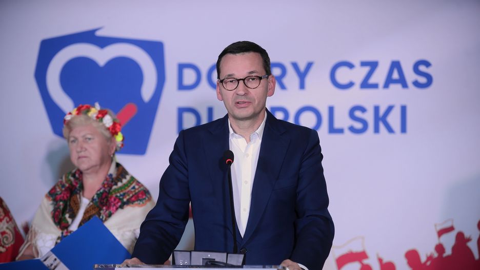 Wybory parlamentarne 2019. Premier Mateusz Morawiecki podczas spotkania wyborczego w Ciechanowie