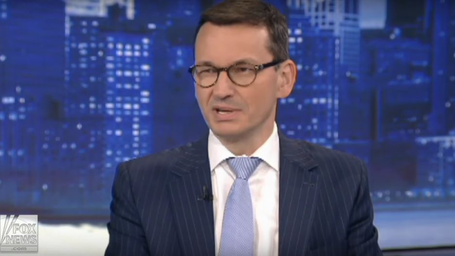 Mateusz Morawiecki w telewizji Fox News. 