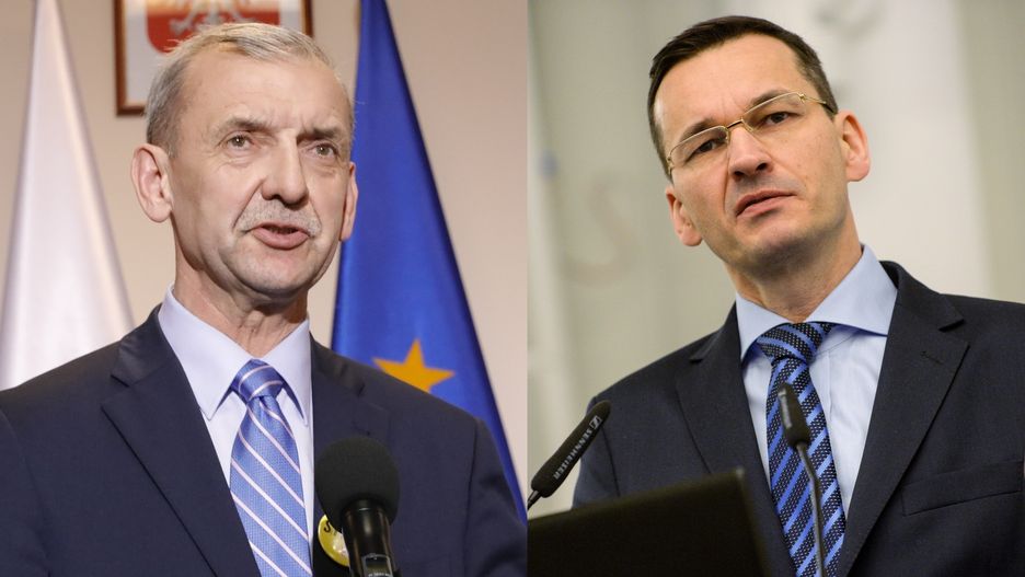 Sławomir Broniarz i Mateusz Morawiecki