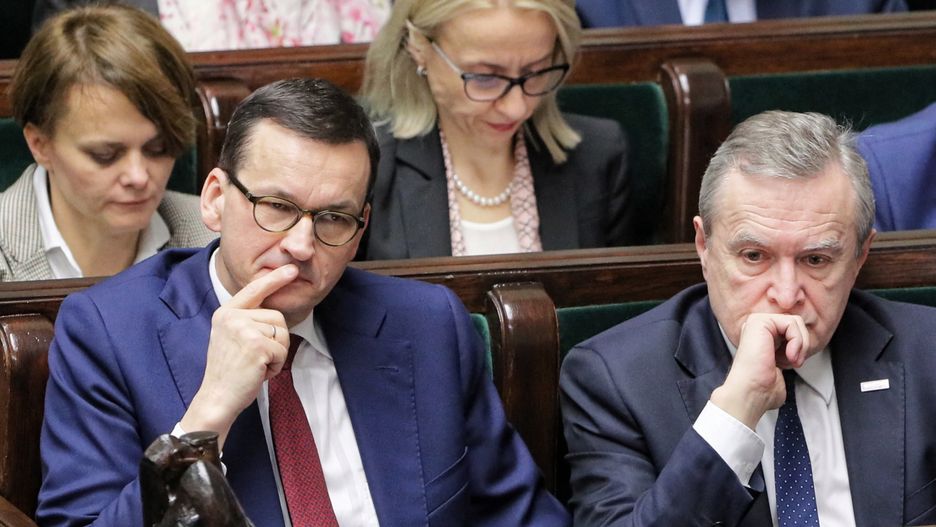 Premier Mateusz Morawiecki i wicepremier, minister kultury i dziedzictwa narodowego Piotr Gliński