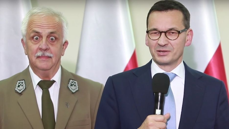 Na zdjęciu z premierem dyrektor Biebrzańskiego Parku Narodowego Andrzej Grygoluk