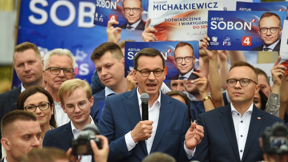 Premier Mateusz Morawiecki podczas spotkania z wyborcami