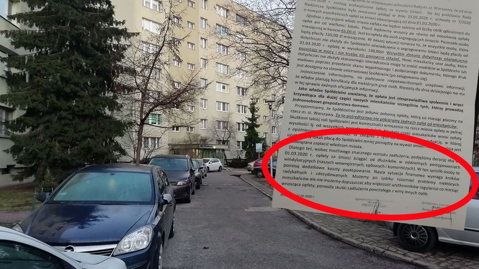 Władze spółdzielni z zaskakującą otwartością piszą o niesprawiedliwych opłatach za śmieci. 