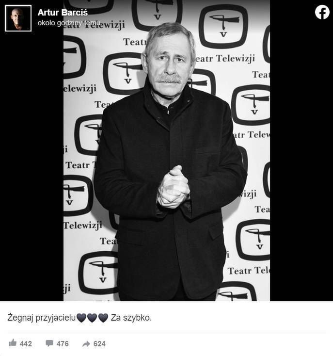 Artur Barciś żegna Andrzeja Strzeleckiego