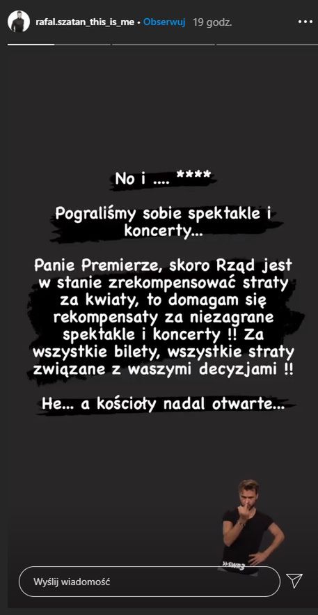 Rafał Szatan zwraca się do Mateusza Morawieckiego