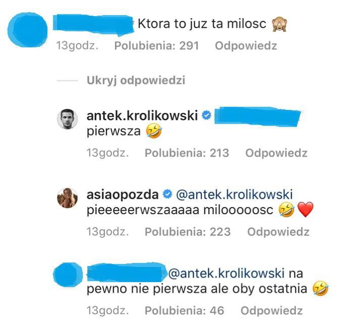 Komentarze pod postem Antka Królikowskiego