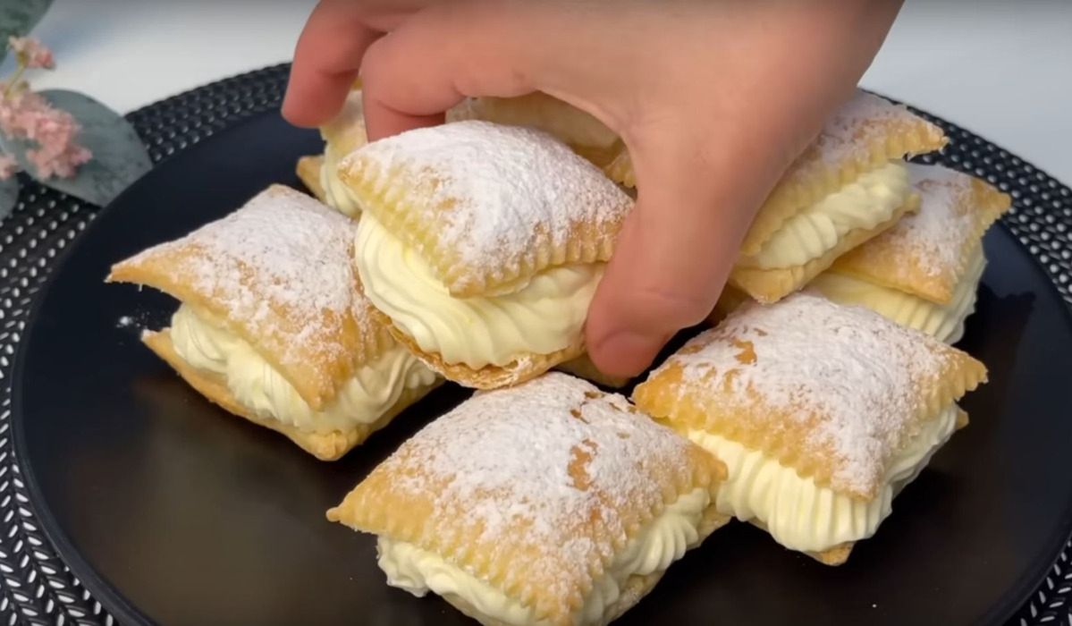 Ciasteczka z ciasta francuskiego - Pyszności; Foto: kadr z materiału na kanale YouTube Ricette dolci