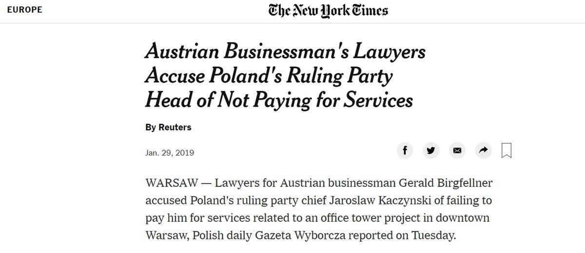 Reuters o taśmach Kaczyńskiego: Austriacki biznesmen oskarża prezesa partii rządzącej