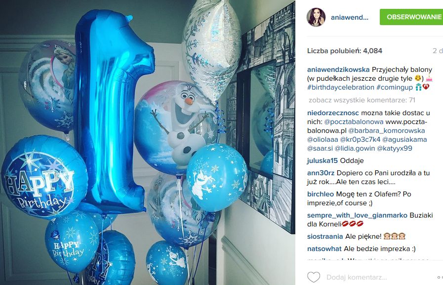 Pierwsze urodziny córki Anny Wendzikowskiej