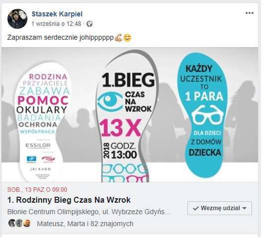 Gwiazdy zachęcają do udziału w maratonie Bieg Czas Na Wzrok 2018