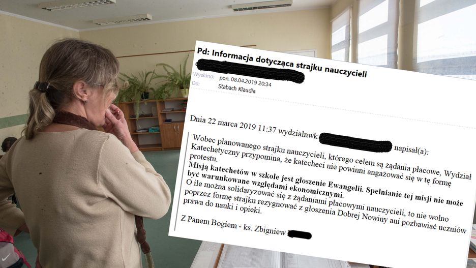 Katechetka dostała niepokojący ją mail na początku marca