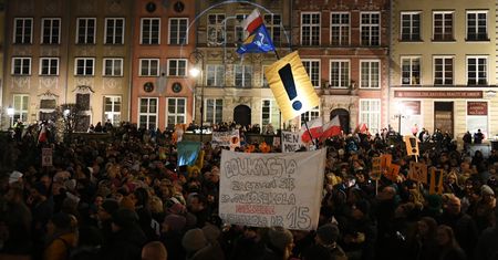 Strajk nauczycieli. Manifestacja poparcia w Gdańsku