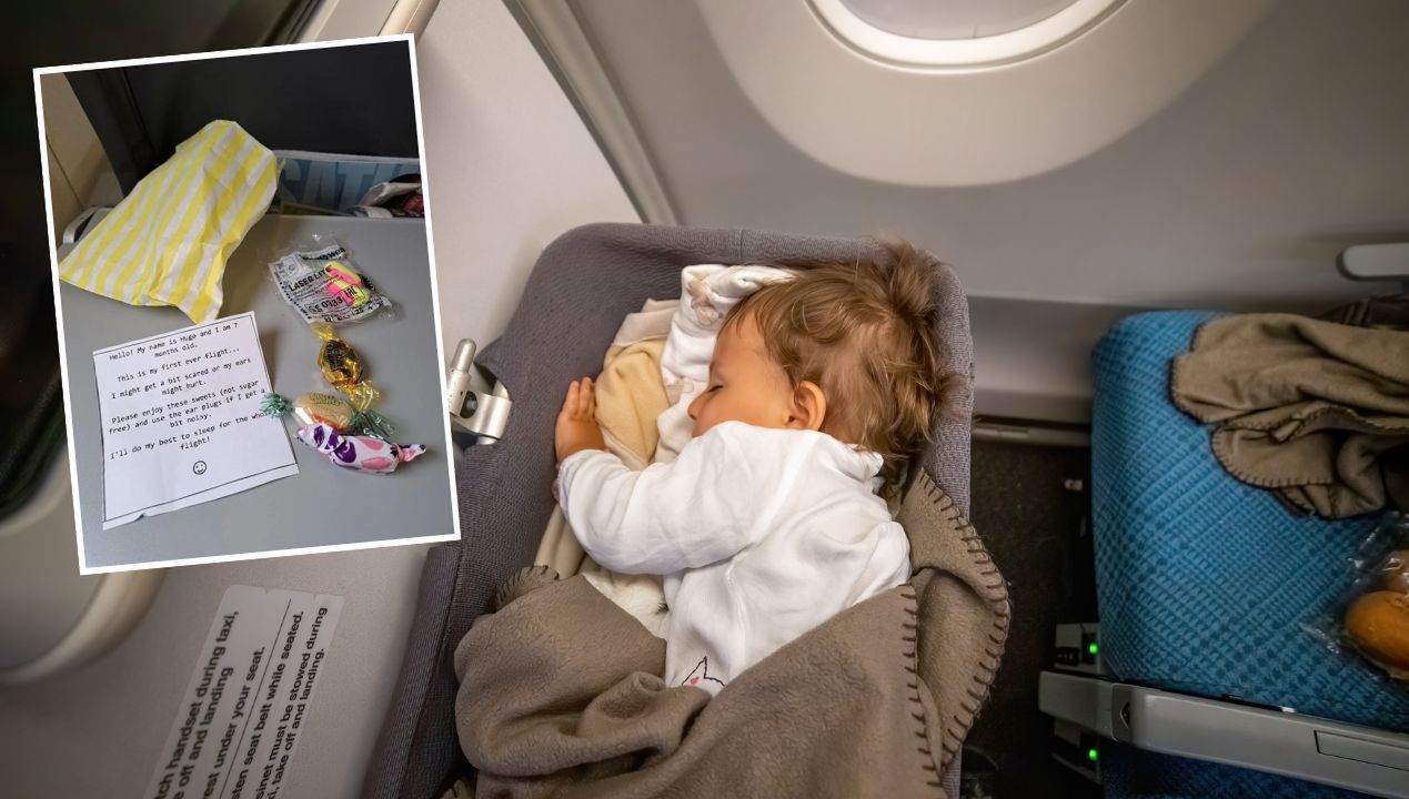 Rodzice znaleźli patent na to, aby dziecko nie denerwowało swoim płaczem pasażerów w samolocie