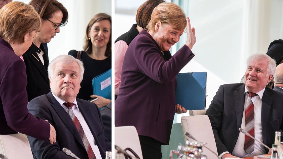 Koronawirus z Chin. Horst Seehofer nie podał ręki Angeli Merkel