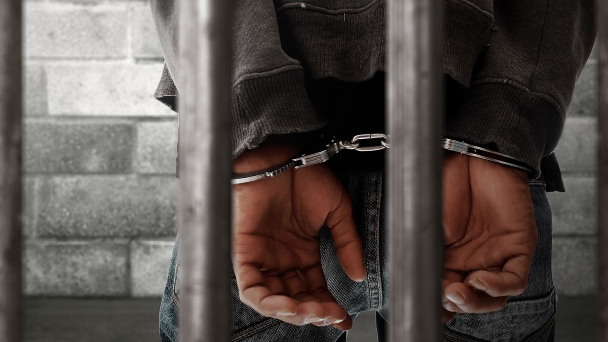 Prisoner in handcuffs