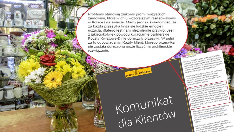 Klienci zgłaszają problemy z przesyłkami na Dzień Matki, Poczta Kwiatowa odpowiada