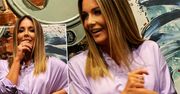 Małgorzata Rozenek zadaje szyku w liliowej mini z falbanami. Takimi nogami to grzech się nie chwalić