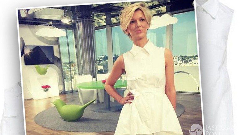 Magda Mołek w białej sukience w "Dzień Dobry TVN"