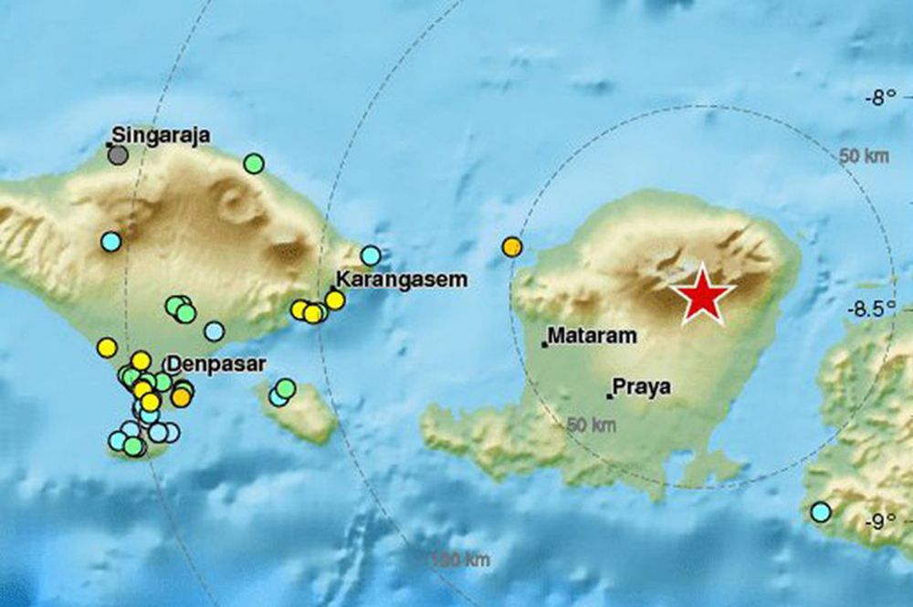 Potężne trzęsienie na Bali. 7 w skali Richtera