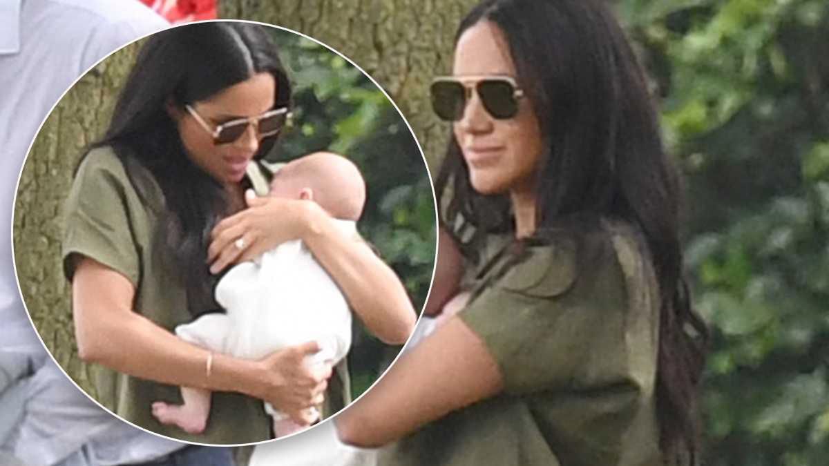 Meghan Markle i Archie Harrison na meczu polo