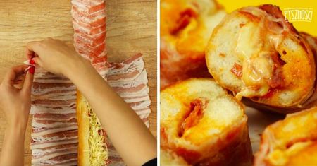Chrupiąca bagietka z salami, serem i boczkiem. Pyszna przekąska w kilka chwil!