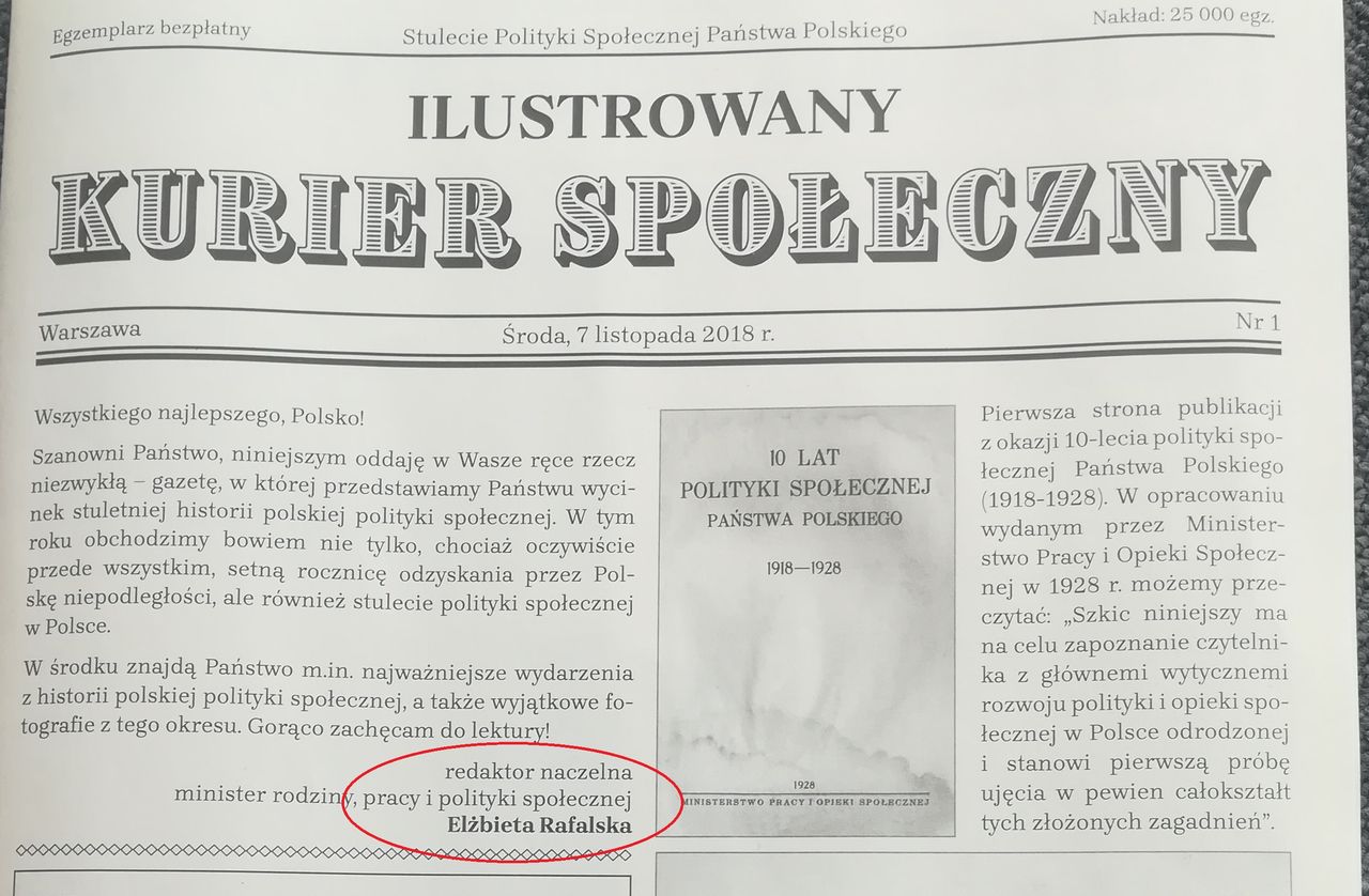 Minister Rafalska redaktor naczelną. Jej resort wydał własną gazetę