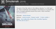 "Smoleńsk" w największej bazie filmowej IMDb. Słowa kluczowe opisujące film: "teoria konspiracyjna", "duchy"