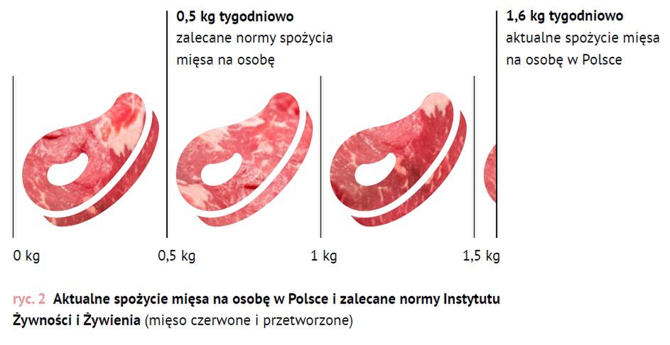 Tygodniowe spożycie mięsa na osobę 